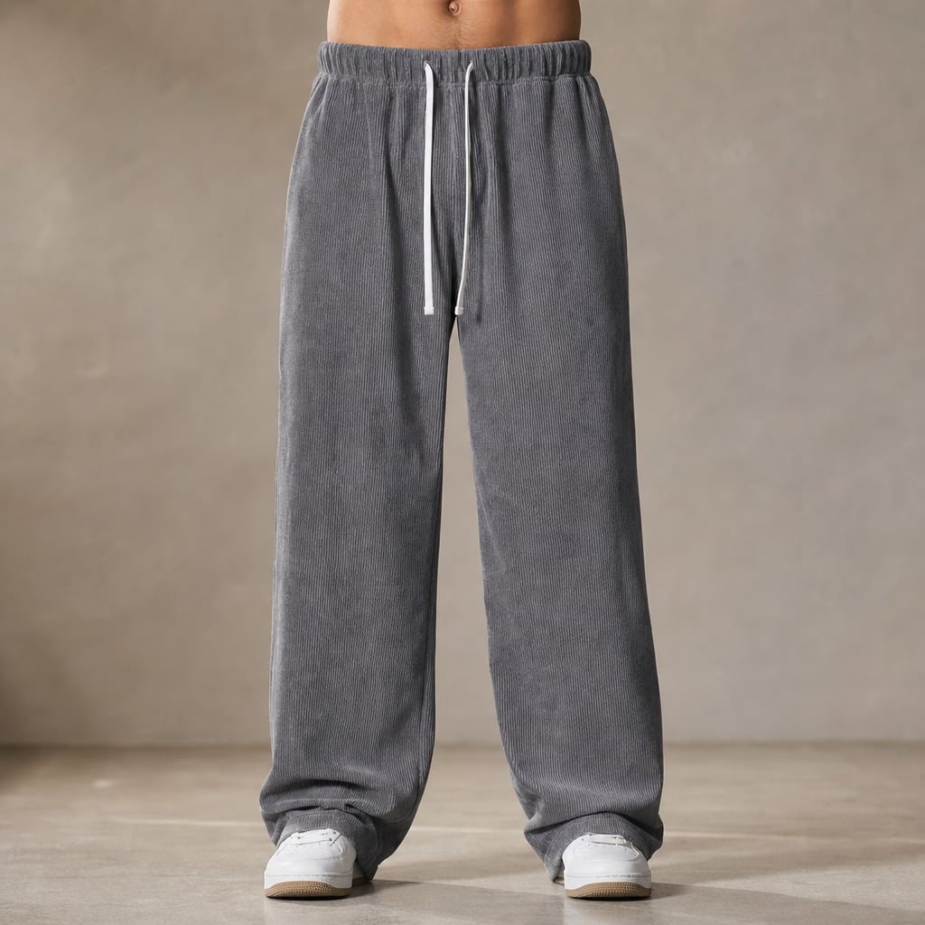 Corduroy Pants Relaxed Fit Stretch in Gray – Tarlano Premium Menswear