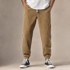 Cargo Pants Relaxed Fit Drawstring Waist in Khaki – Tarlano Premium Menswear