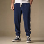 Cargo Pants Relaxed Fit Drawstring Waist Navy Blue – Product Photo