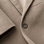 Blazer Corduroy Notch Lapel Relaxed Fit Khaki – Fabric and Detail Close-Up