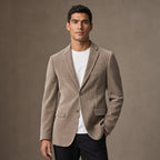 Blazer Corduroy Notch Lapel Relaxed Fit in Khaki – Tarlano Premium Menswear