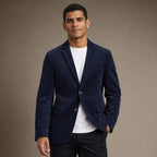Blazer Corduroy Notch Lapel Relaxed Fit in Navy Blue – Tarlano Premium Menswear