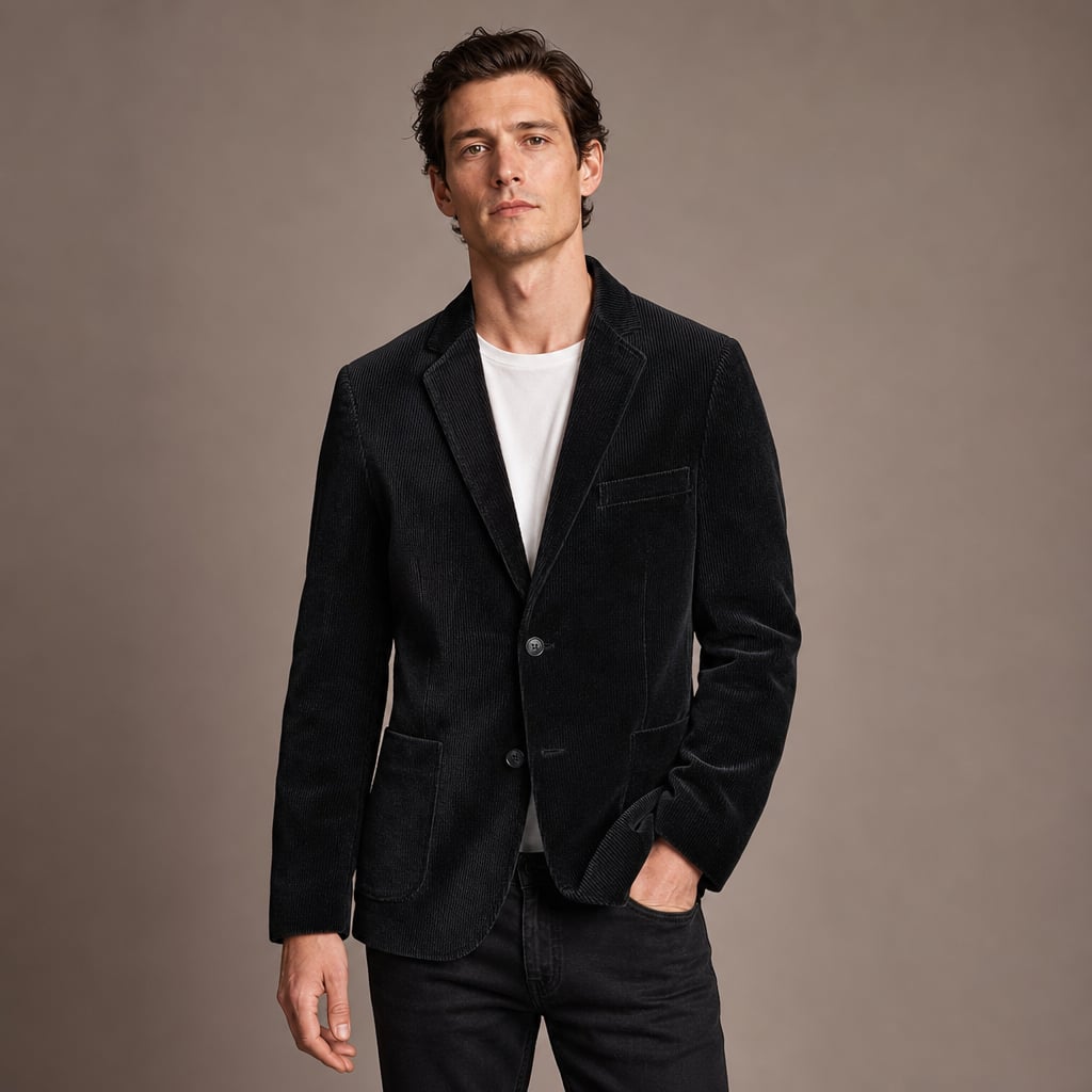 Blazers Corduroy Relaxed Fit Black – Product Photo