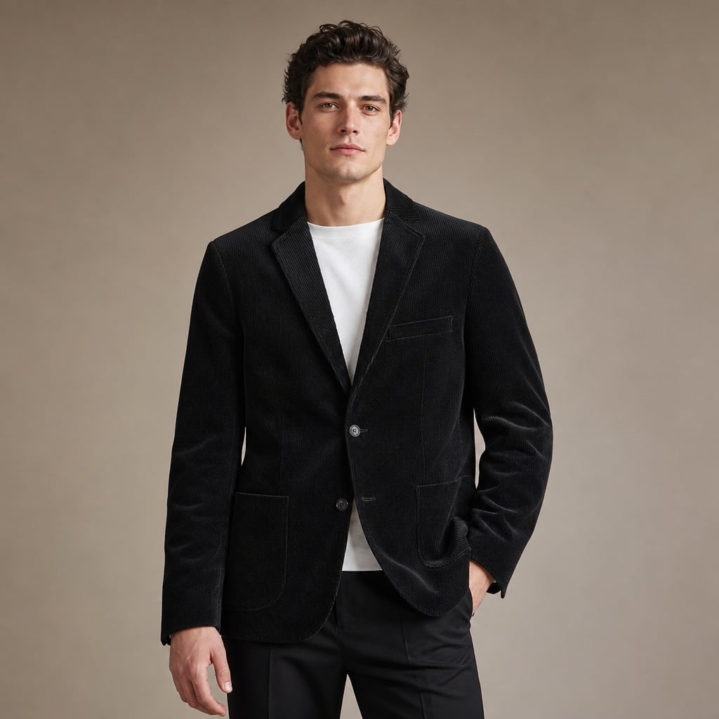 Blazers Corduroy Relaxed Fit in Black – Tarlano Premium Menswear