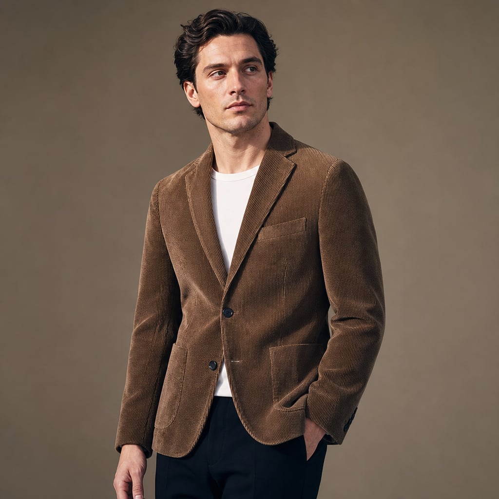 Blazers Corduroy Relaxed Fit Brown – Side Angle View
