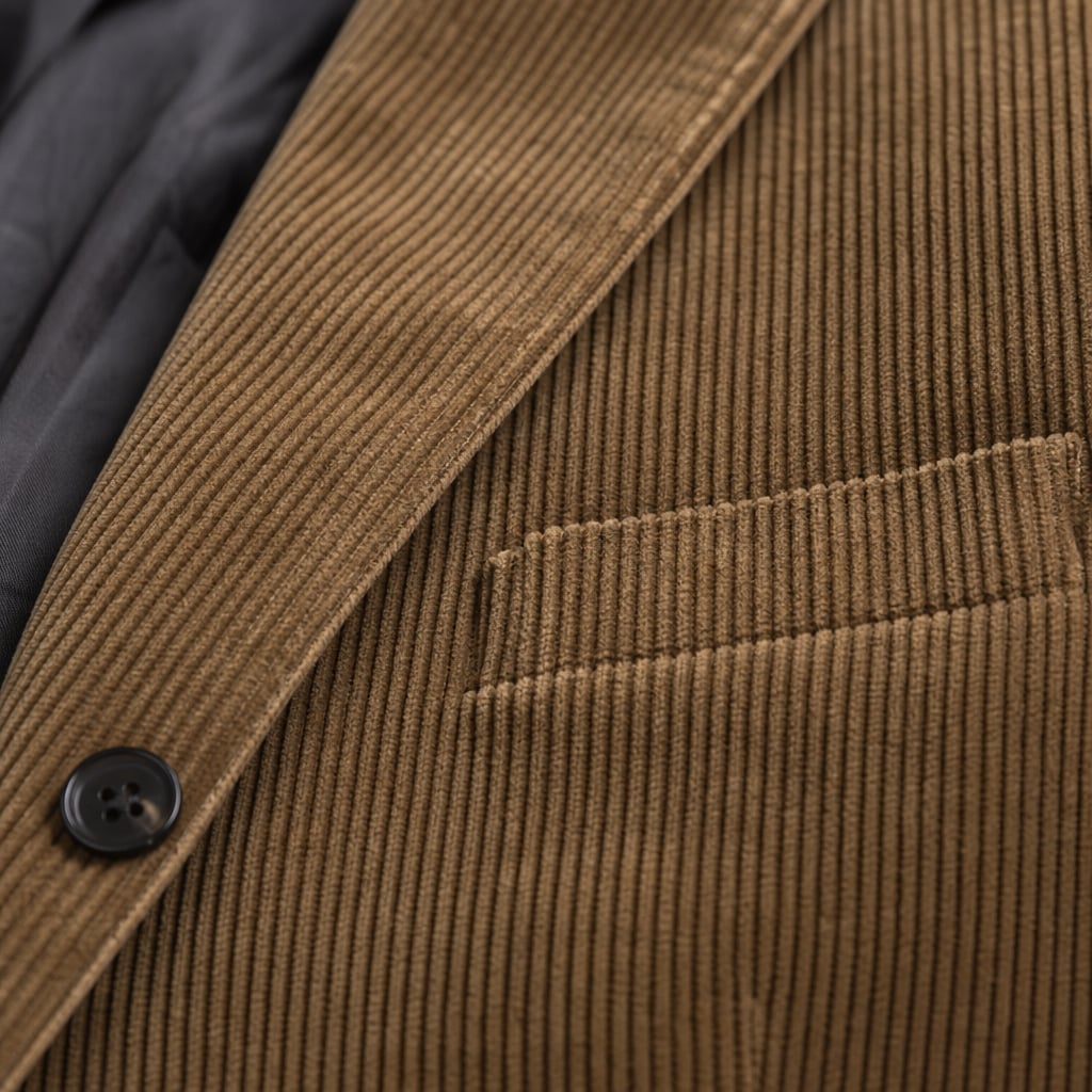 Blazers Corduroy Relaxed Fit Brown – Fabric and Detail Close-Up