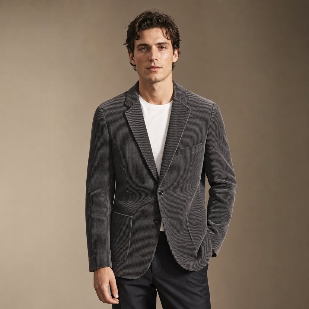 Blazers Corduroy Relaxed Fit Grey – Product Photo