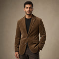 Corduroy Blazer Single Breasted Structured Brown – Product Photo