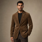 Corduroy Blazer Single Breasted Structured Brown – Product Photo