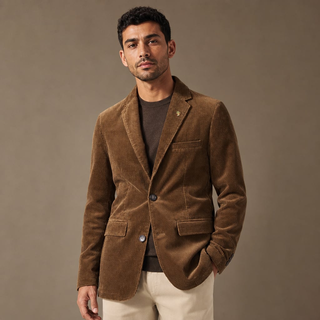 Corduroy Blazer Single Breasted Structured in Brown – Tarlano Premium Menswear