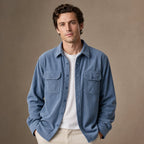 Corduroy Overshirt Relaxed Fit Long Sleeve Blue – Product Photo