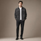 Corduroy Overshirt Relaxed Fit Long Sleeve Gray – Full Look