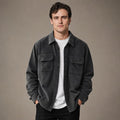 Corduroy Overshirt Relaxed Fit Long Sleeve Gray – Product Photo