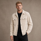 Corduroy Blazer Lapel Loose Fit in Beige – Tarlano Premium Menswear