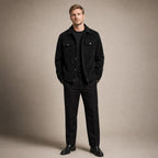 Corduroy Blazer Lapel Loose Fit Black – Full Look