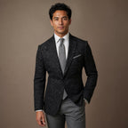 Blazer Check Pattern Tailored Fit Black – Product Photo