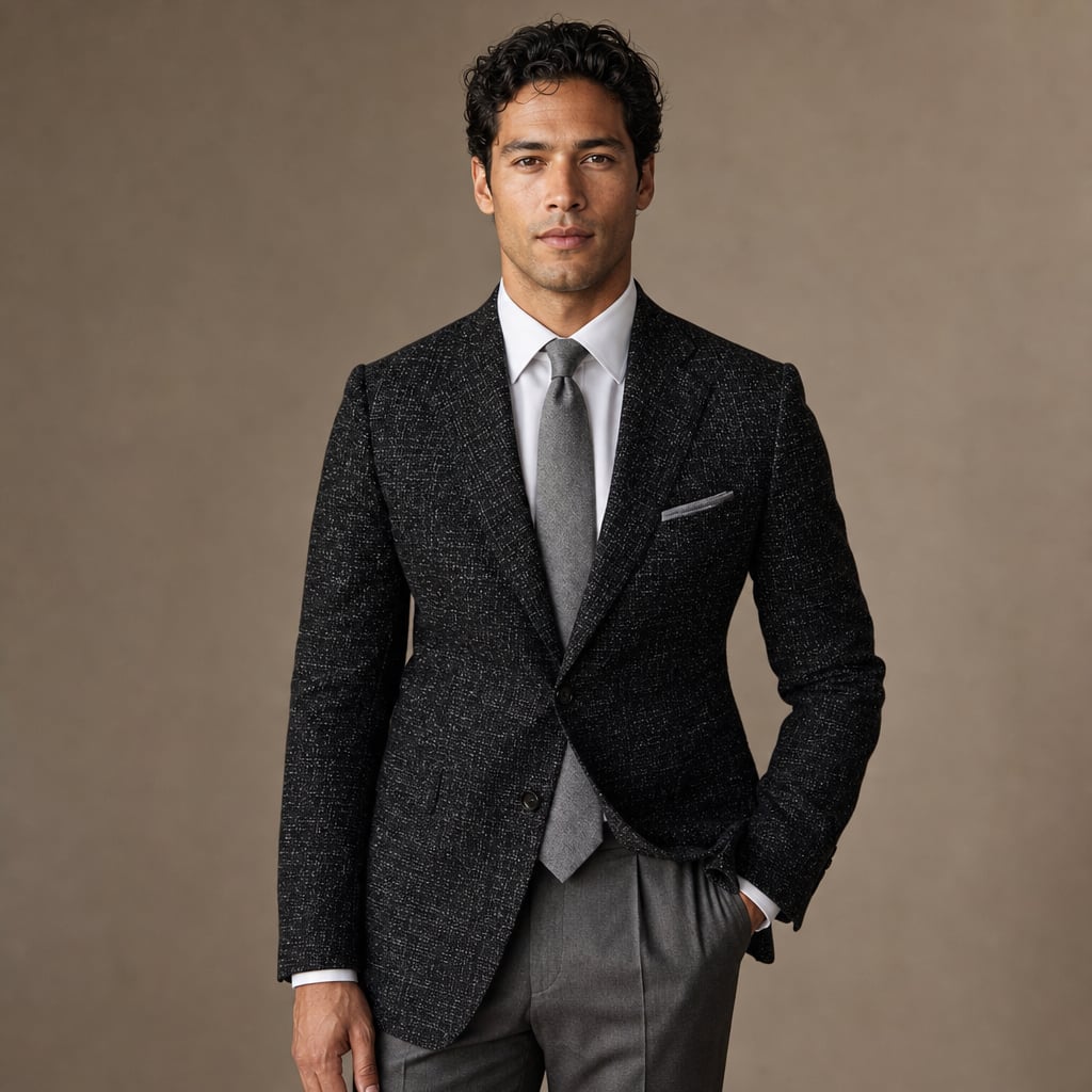 Blazer Check Pattern Tailored Fit in Black – Tarlano Premium Menswear