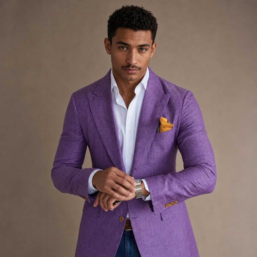 Blazer Check Pattern Tailored Fit Purple – Product Photo
