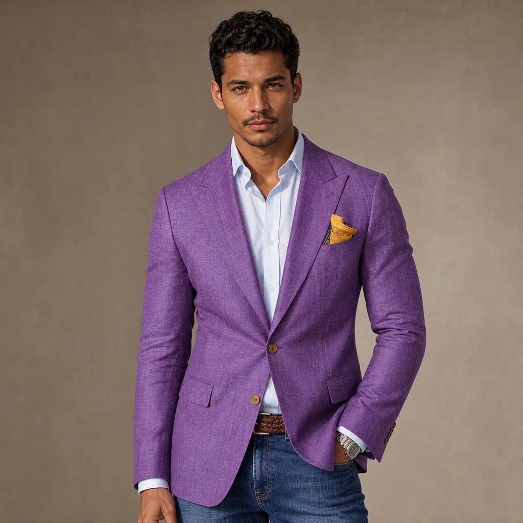 Blazer Check Pattern Tailored Fit in Purple – Tarlano Premium Menswear