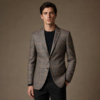 Blazer Check Pattern Slim Fit Lightweight Brown – Product Photo