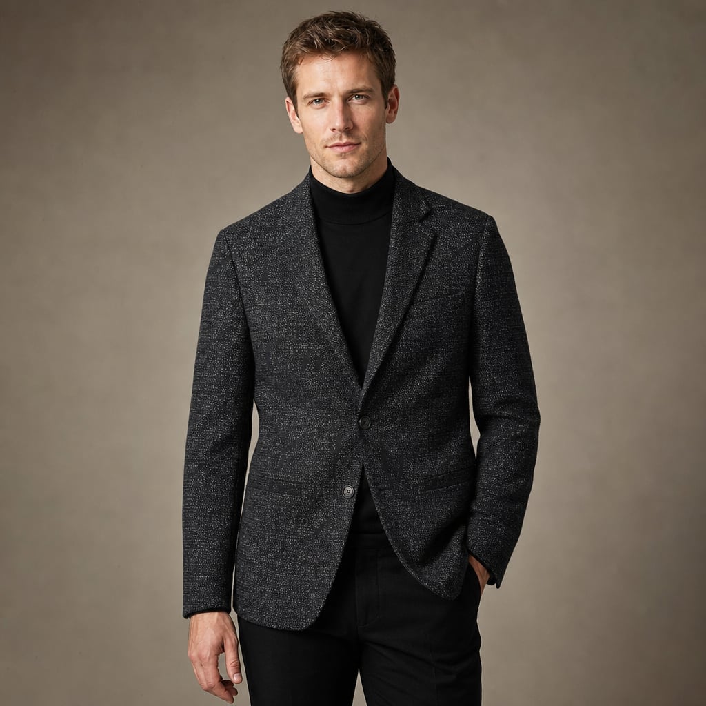 Blazer Tweed Two-Button Structured Black – Product Photo