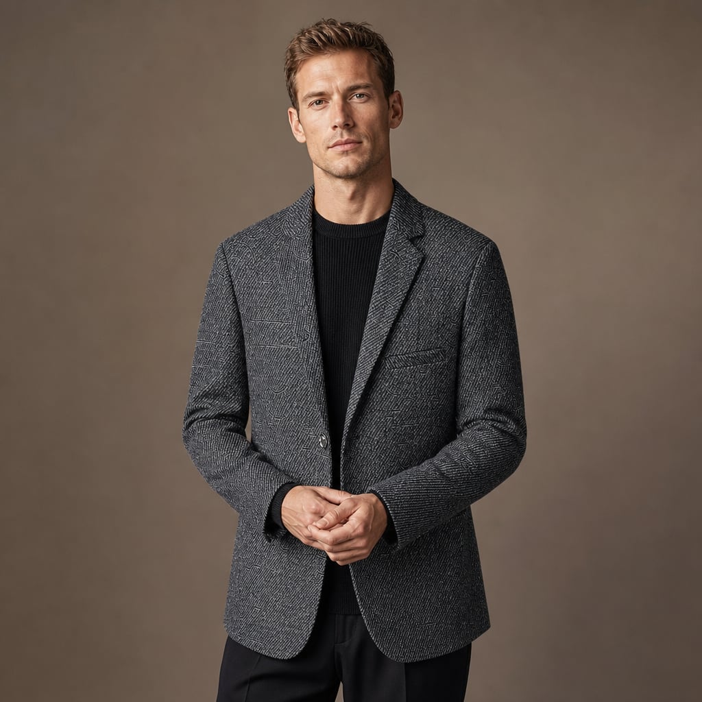 Blazer Tweed Two-Button Structured Grey – Product Photo