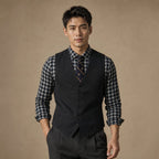 Waistcoat Faux Suede Slim Fit in Black – Tarlano Premium Menswear