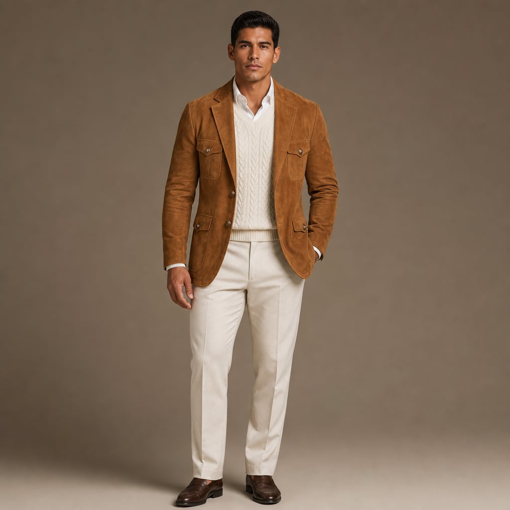 Blazer Suede Relaxed Fit Brown Brown – Full Look