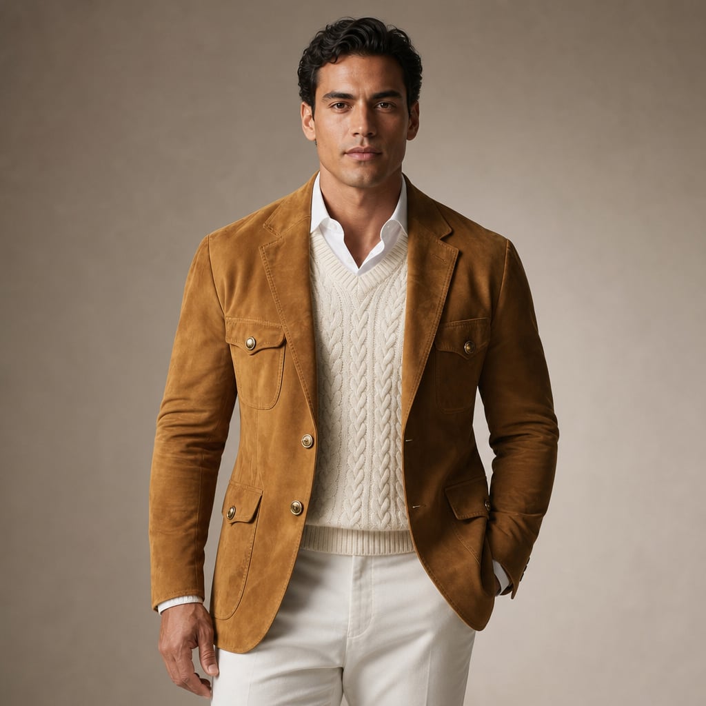Blazer Suede Relaxed Fit Brown Brown – Product Photo