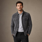 Sports Jacket Suede Finish Workwear Chore Coat Gray – Product Photo