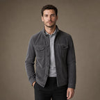 Sports Jacket Suede Finish Workwear Chore Coat in Gray – Tarlano Premium Menswear