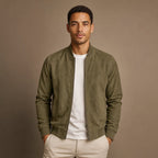Suede Bomber Jacket Relaxed Fit Green – Product Photo