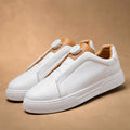 Leather Sneakers Dial Closure Platform Sole White – Product Photo