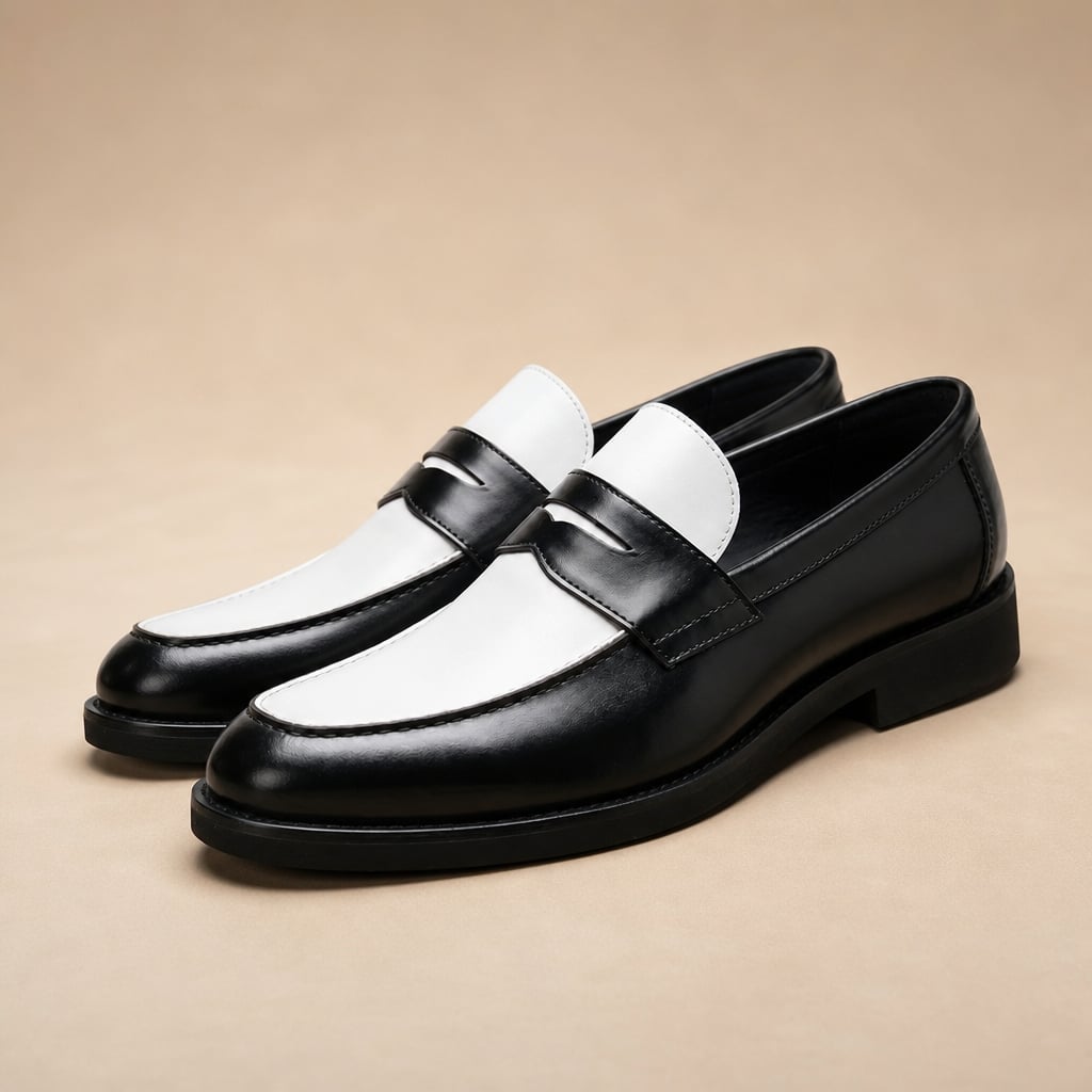 Penny Loafers Vegan Leather Slip On Black – Product Photo