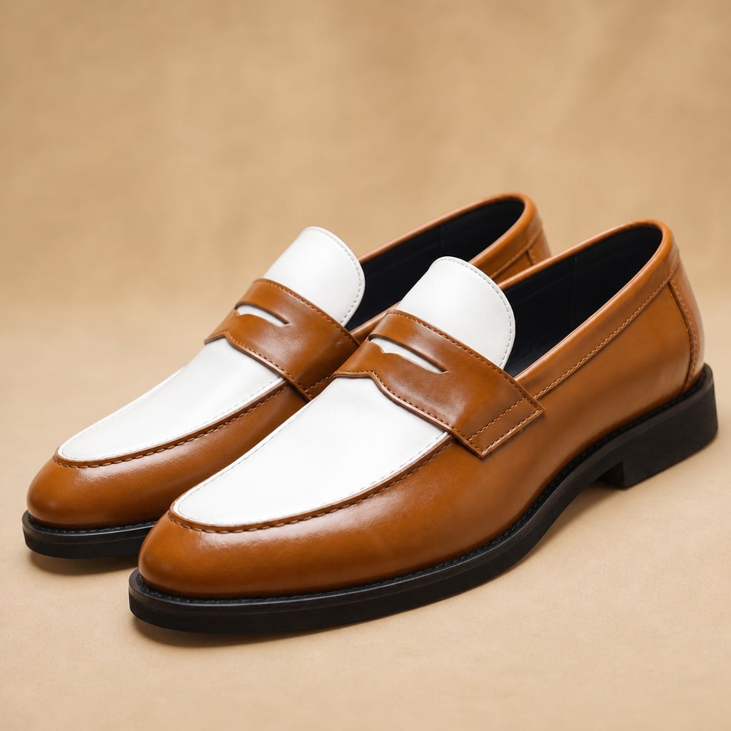 Penny Loafers Vegan Leather Slip On Brown – Product Photo
