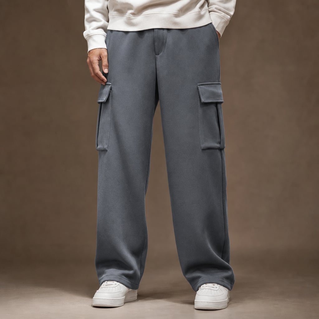 Cargo Pants Relaxed Fit Fleece Dark Gray – Product Photo