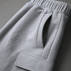 Cargo Pants Relaxed Fit Fleece Gray – Fabric and Detail Close-Up