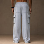Cargo Pants Relaxed Fit Fleece Gray – Full Look