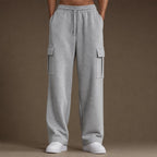 Cargo Pants Relaxed Fit Fleece in Gray – Tarlano Premium Menswear
