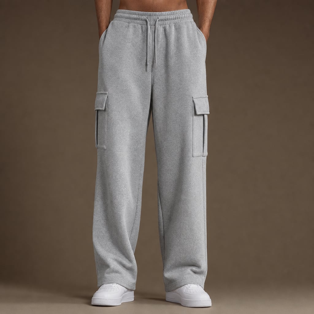 Cargo Pants Relaxed Fit Fleece in Gray – Tarlano Premium Menswear