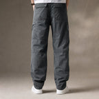 Cargo Pants Relaxed Fit Elastic Waist Army Gray – Full Look