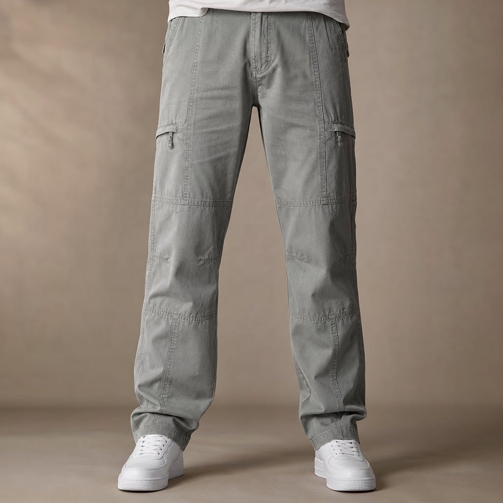 Cargo Pants Relaxed Fit Elastic Waist Slate – Product Photo