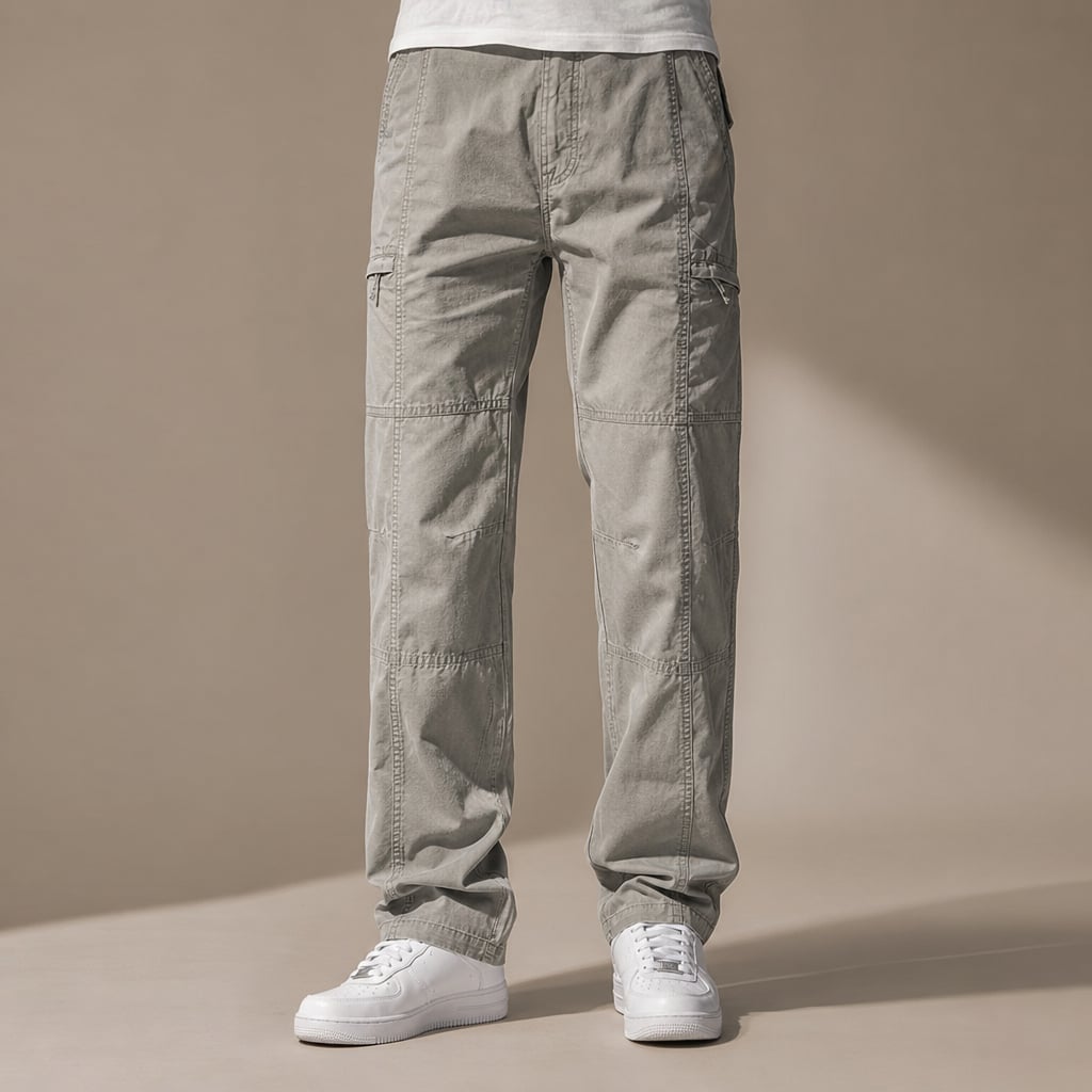 Cargo Pants Relaxed Fit Elastic Waist in Slate – Tarlano Premium Menswear