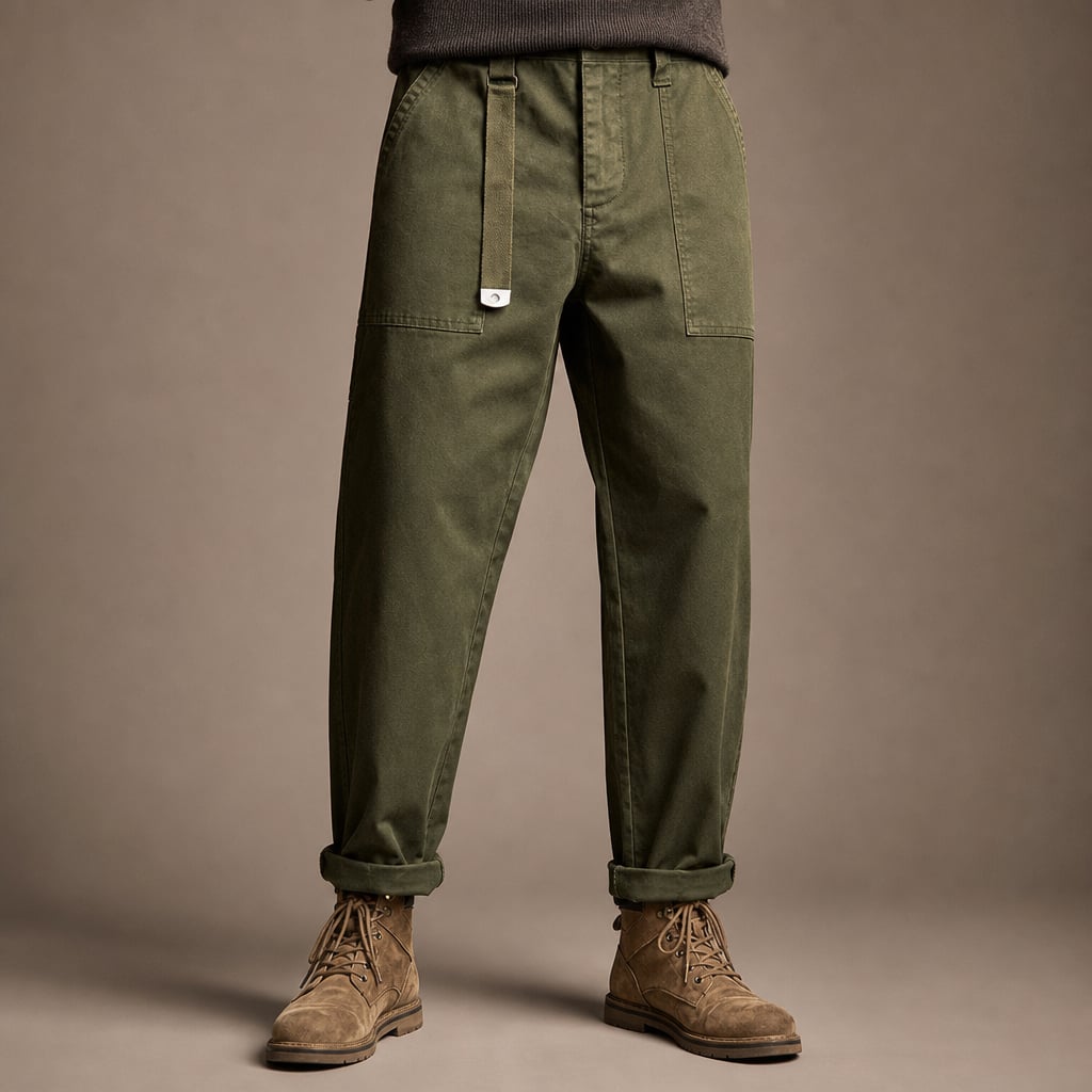 Cargo Pants Cotton Relaxed Fit in Army Green – Tarlano Premium Menswear