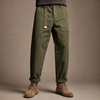 Cargo Pants Cotton Relaxed Fit in Army Green – Tarlano Premium Menswear