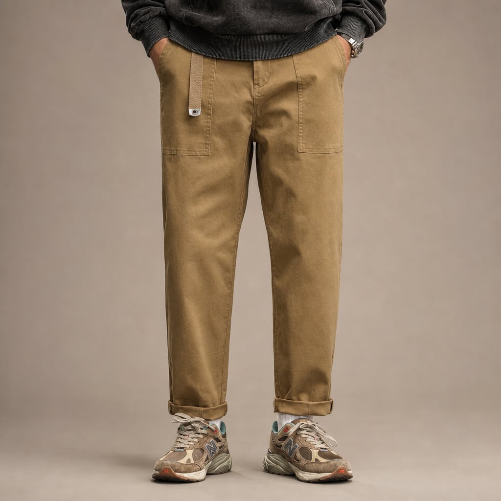 Cargo Pants Cotton Relaxed Fit Khaki – Product Photo