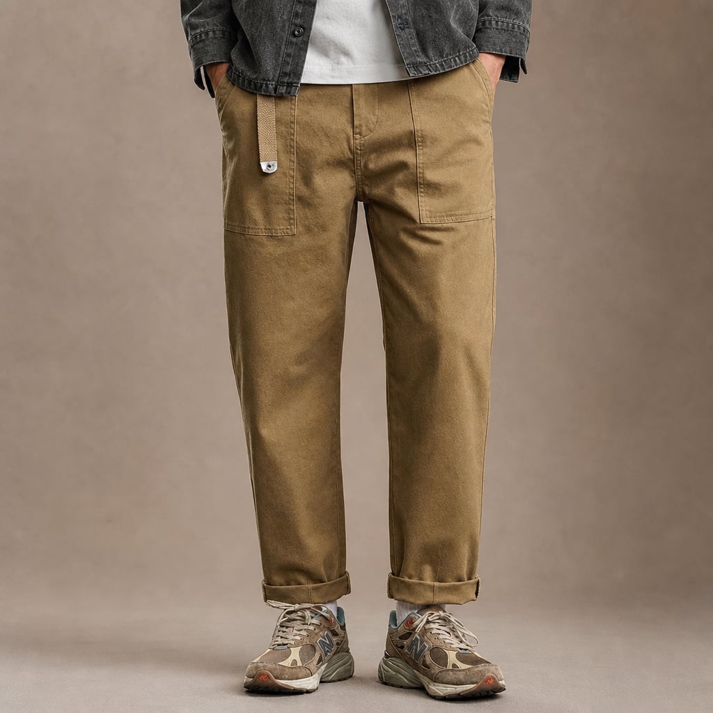 Cargo Pants Cotton Relaxed Fit in Khaki – Tarlano Premium Menswear