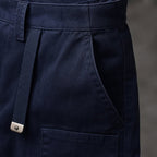 Cargo Pants Cotton Relaxed Fit Navy Blue – Fabric and Detail Close-Up