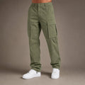 Cargo Pants Relaxed Fit Cotton Blend Army Green – Product Photo