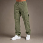 Cargo Pants Relaxed Fit Cotton Blend Army Green – Product Photo